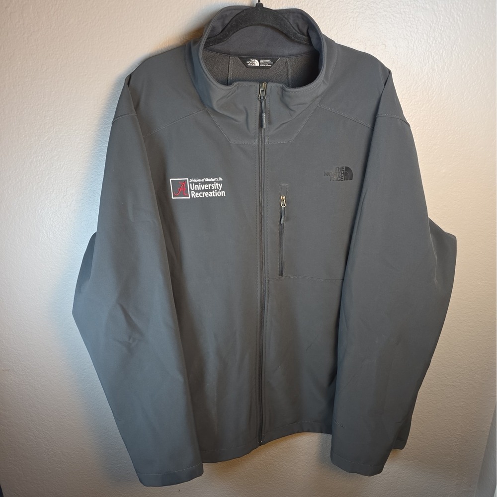 North Face Jacket Men 3XL Black Apex Barrier Softshell Windwall Full Zip Alabama